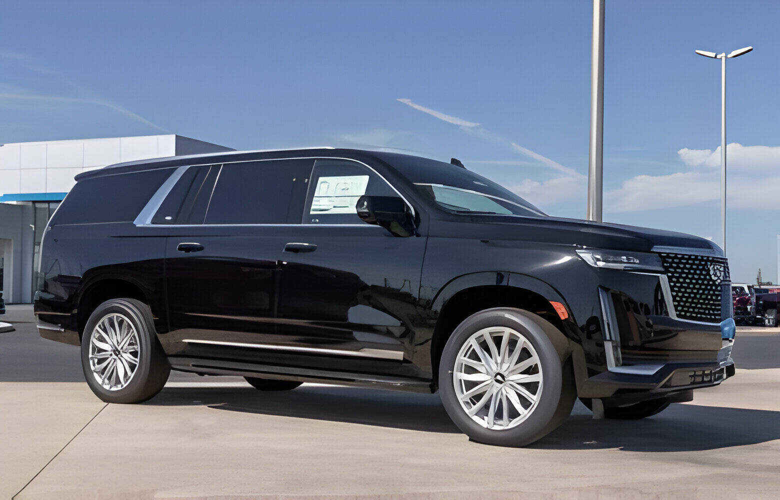 View of Black Cadillac Escalade