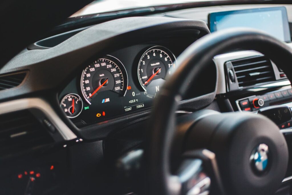 Interior of a Black Car