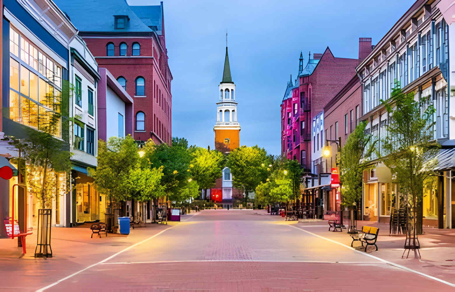 Church Street Marketplace in Burlington, Vermont,