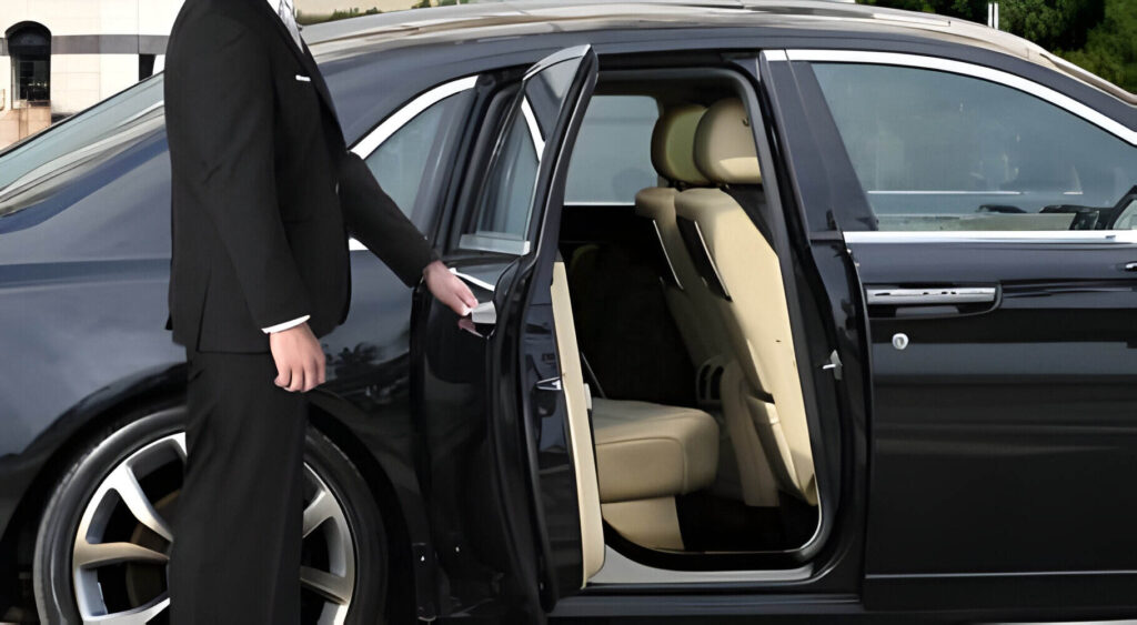 Chauffeur opening car door