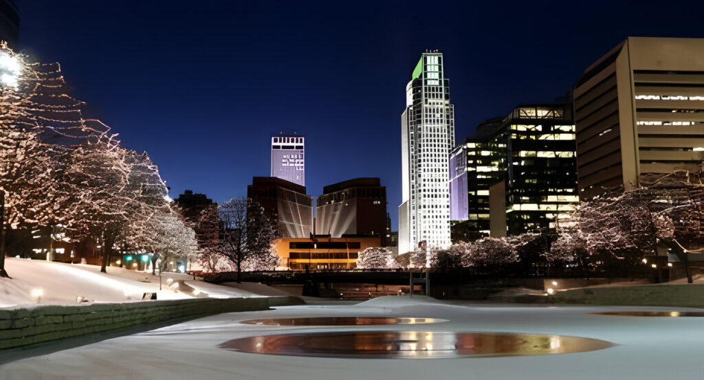 Downtown Omaha shines with the holidays lights