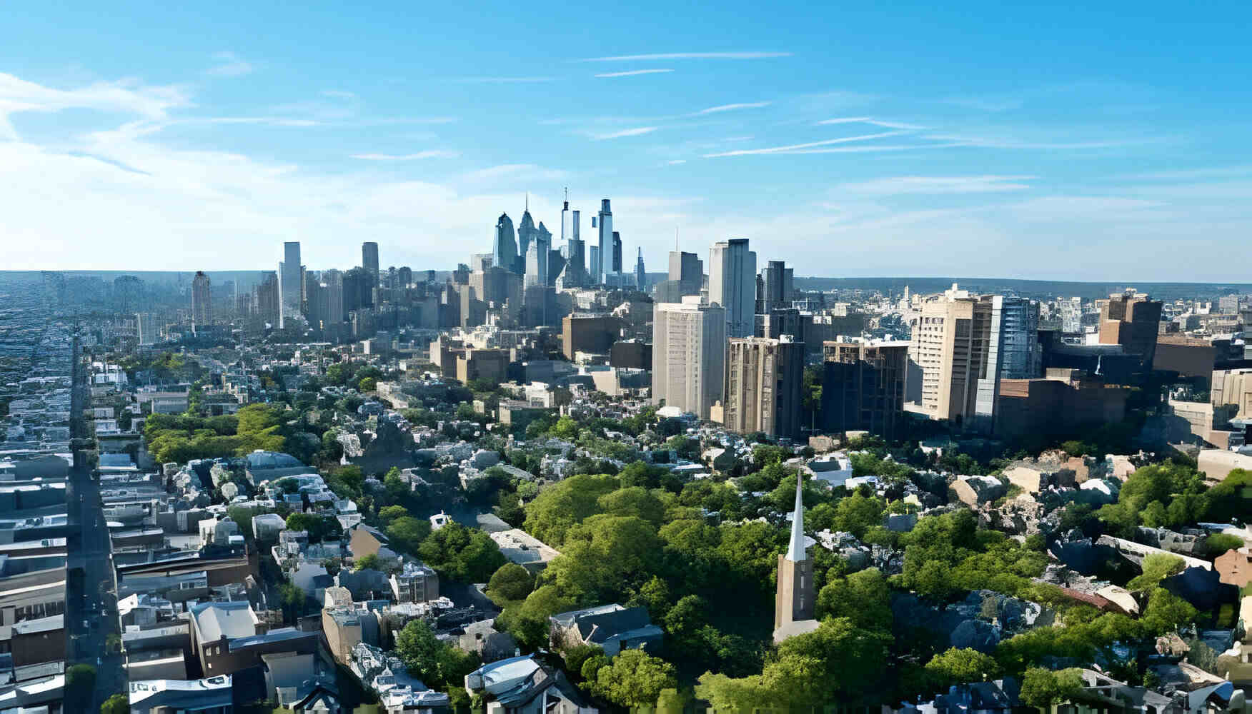 Skyline of Philadelphia as seen from South Street