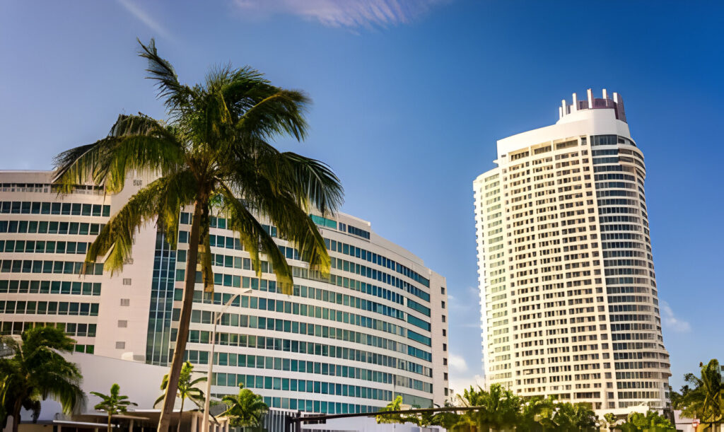 The Fontainebleau Hotel, in Miami Beach, Florida