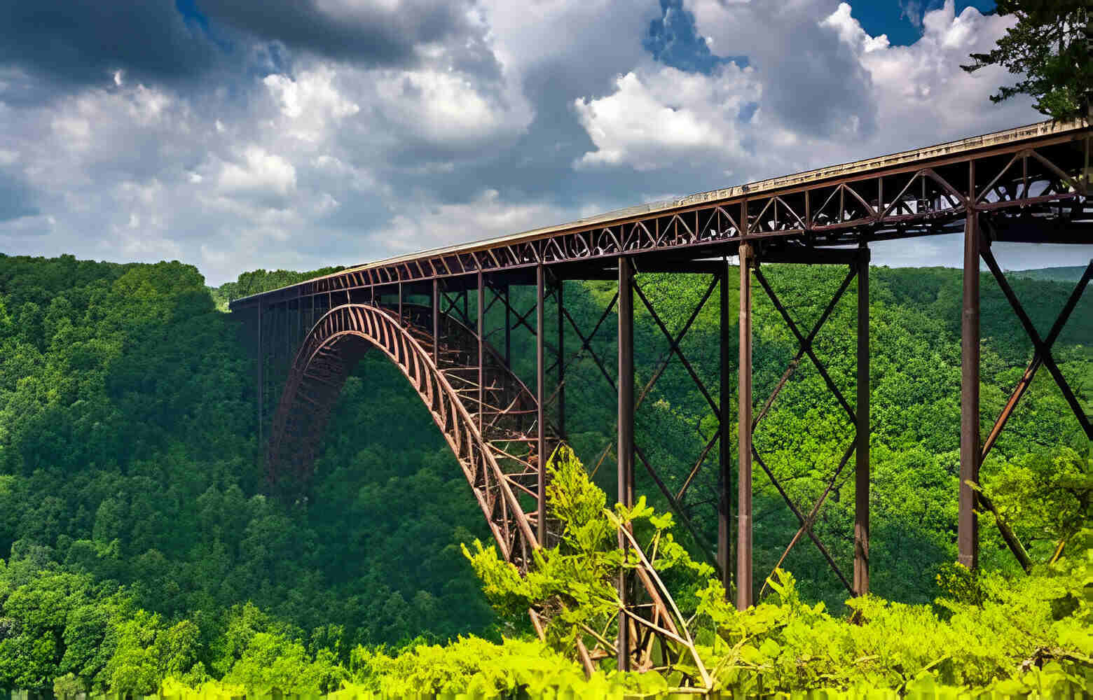 New River Gorge Bridge, seen from the Canyon Rim Visitor Center Overlook, West Virginia