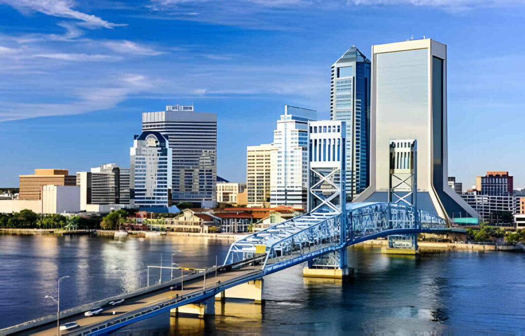 owntown city skyline on St. Johns River. Jacksonville, Florida