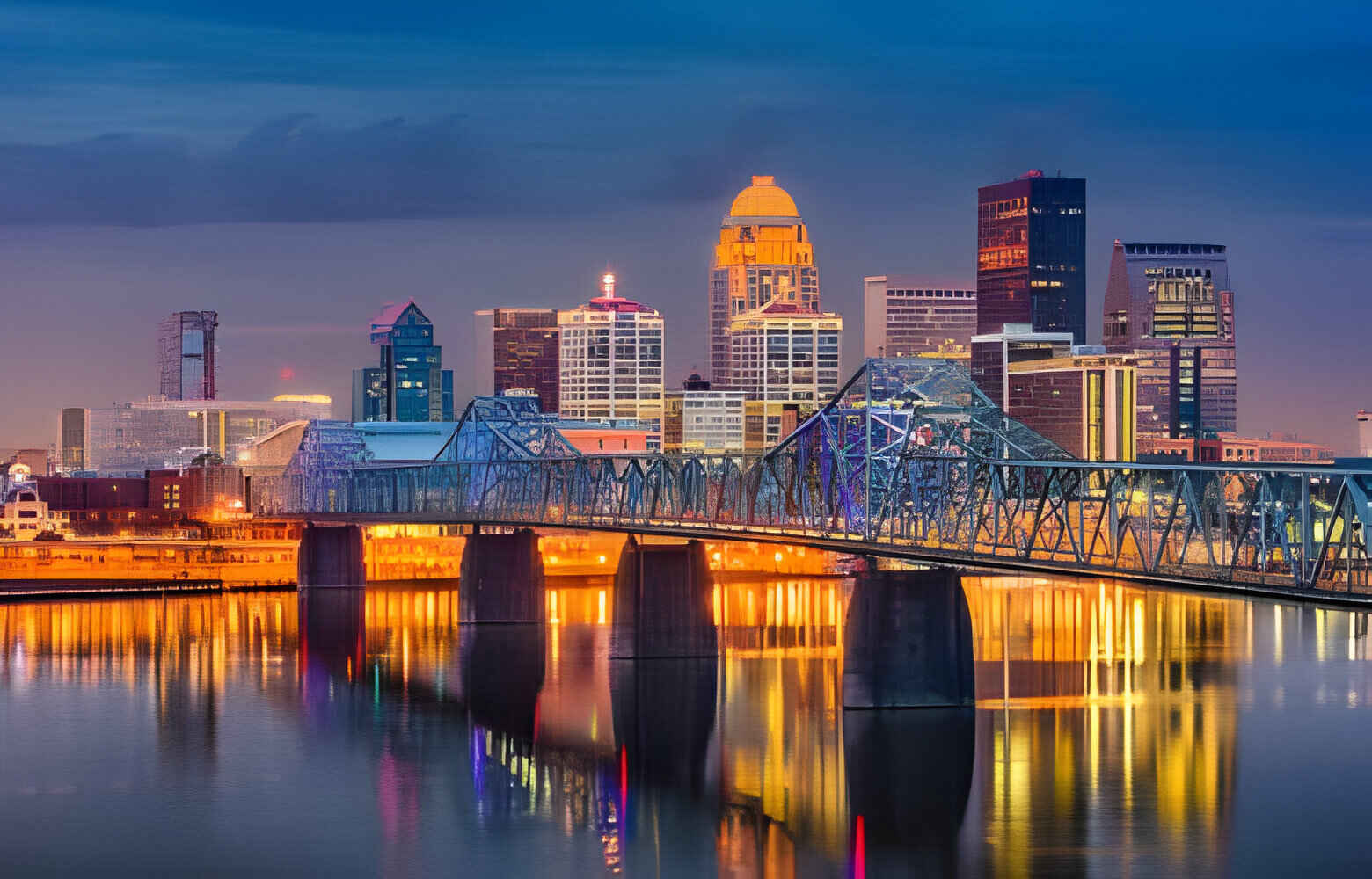 Louisville downtown skyline on the Ohio River