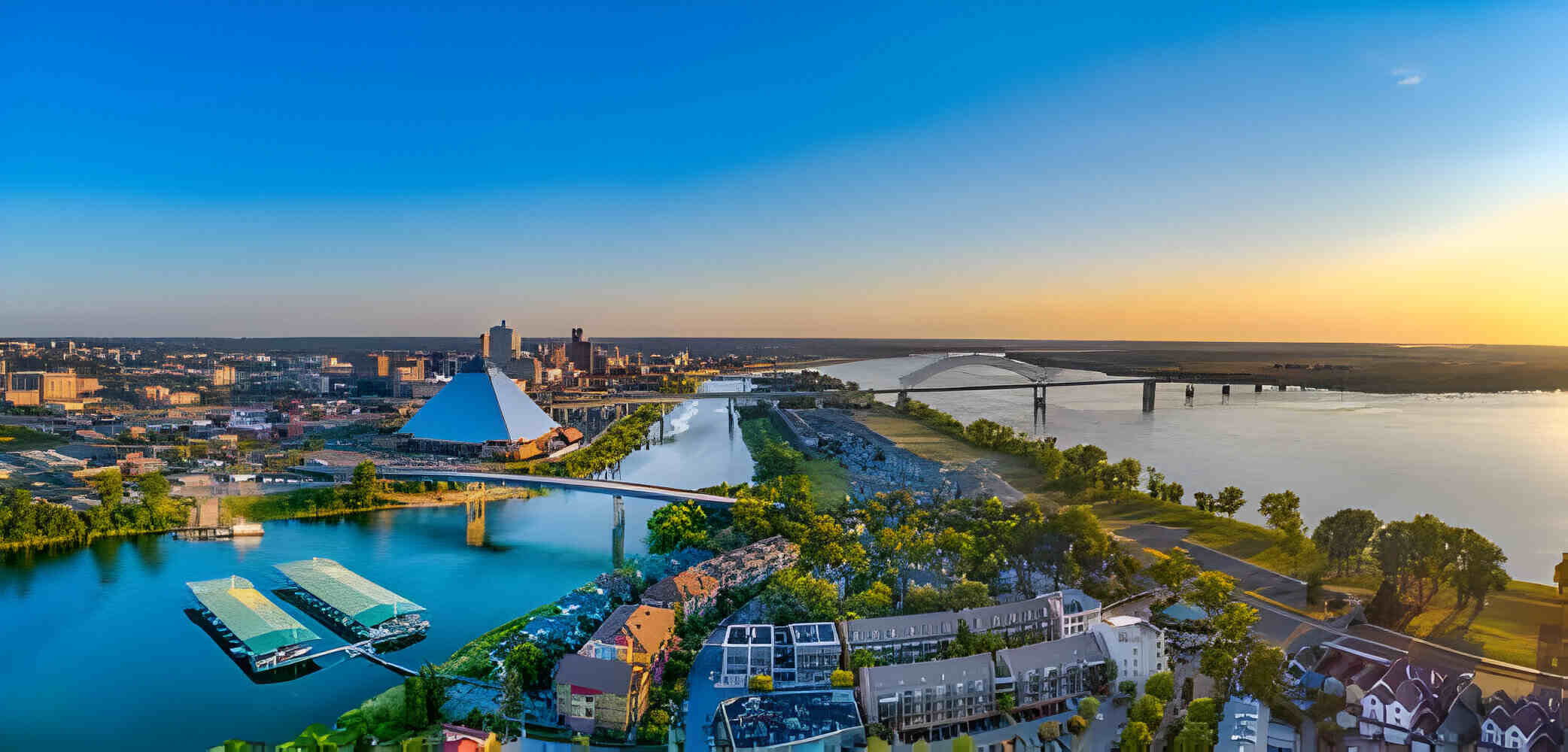 Memphis Tennessee TN Downtown Drone View