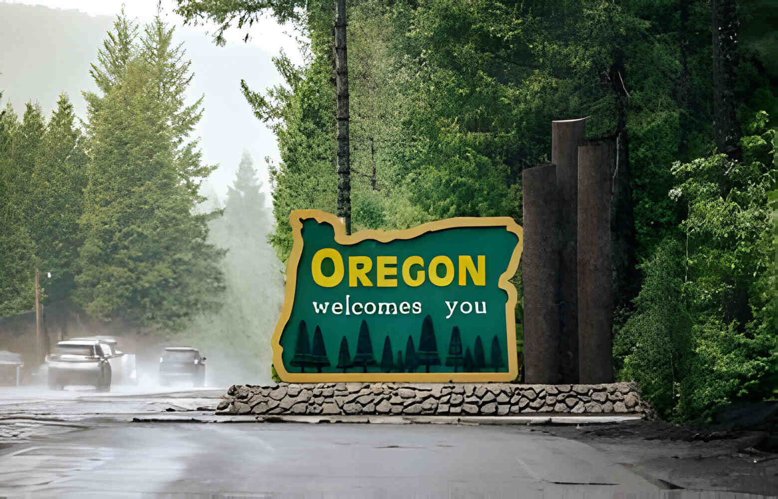 Oregon welcomes you sign at state line