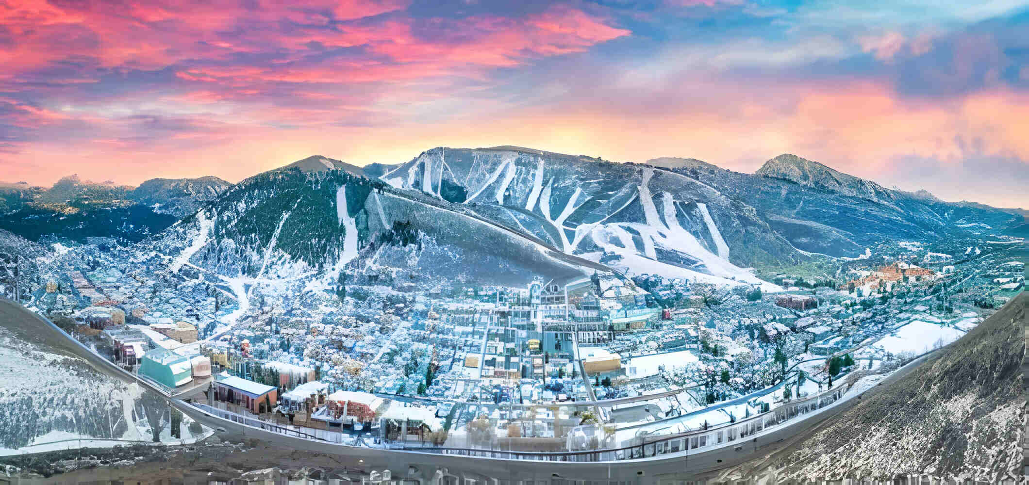 Drone view of Park City Utah