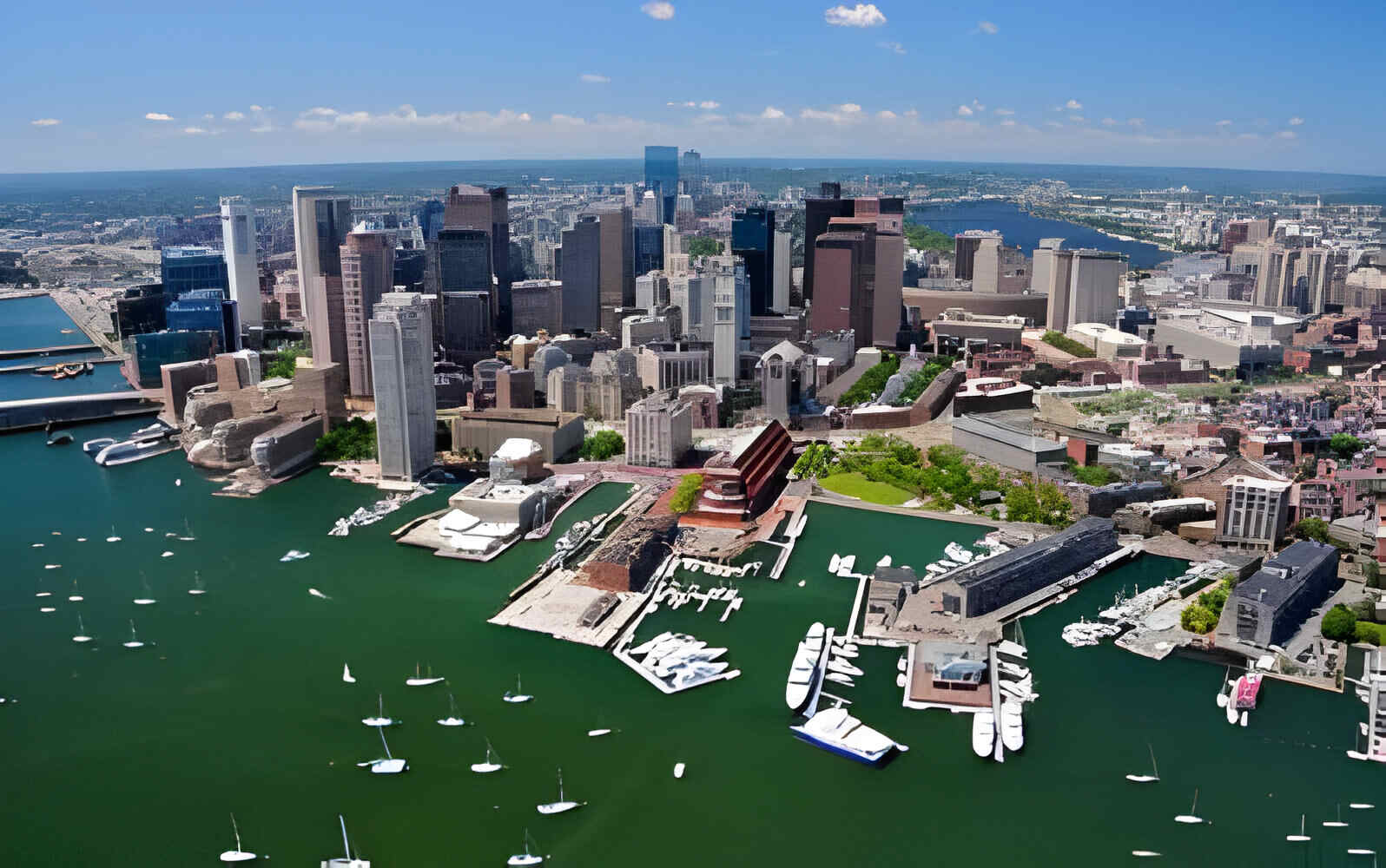 Aerial view of Boston, MA