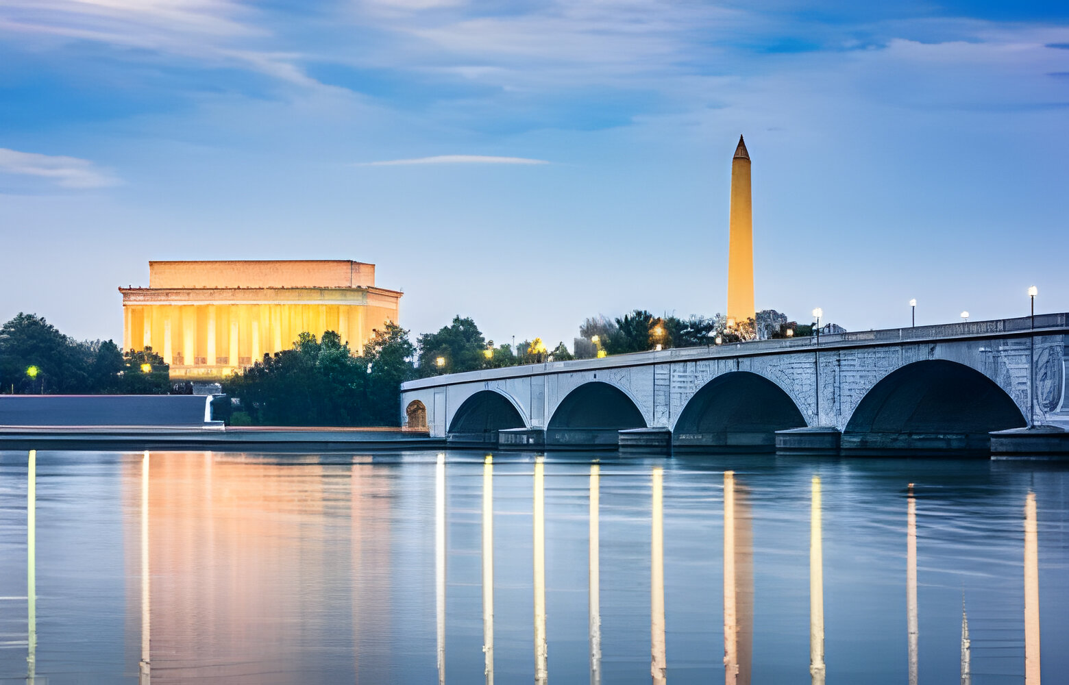 Washington DC, USA skyline on the Potomac River