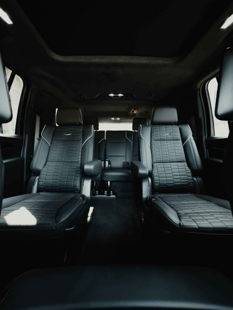 Inside view of an Esclade Black Car