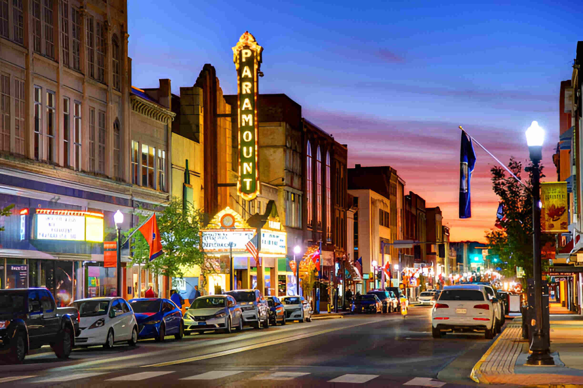 View of Main street in downtown Bristol, Tennessee