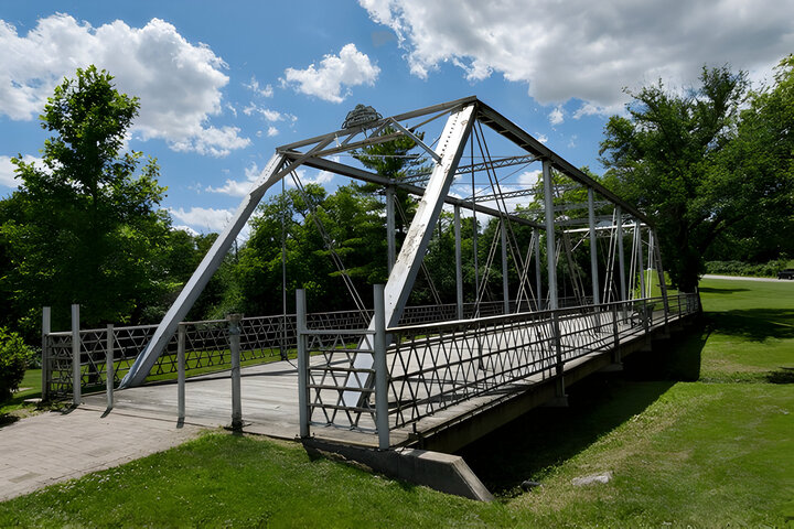 The Iron Bridge built by the Wisconsin Bridge and Iron Co. in Grafton, Wisconsin