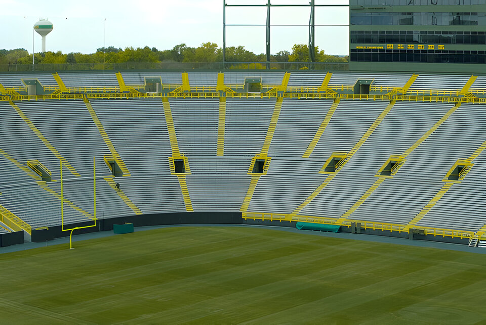 iconic professional football stadium lambeau field of national football league in green bay wisconsin