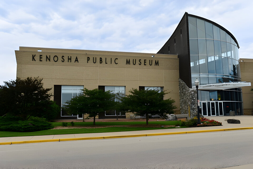 The Kenosha Wisconsin Public Museum building near Lake Michigan