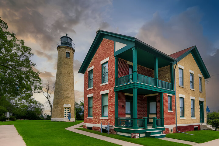 Southport Light Station view in Kenosha Town of Wisconsin