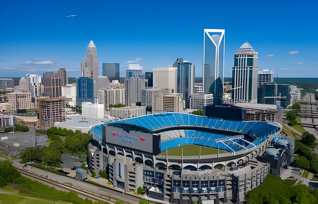 Bank of America Stadium is home to the NFL’s Carolina Panthers in Charlotte, NC