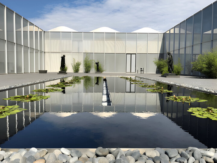 view of Rodin's Court at the North Carolina Museum of Art