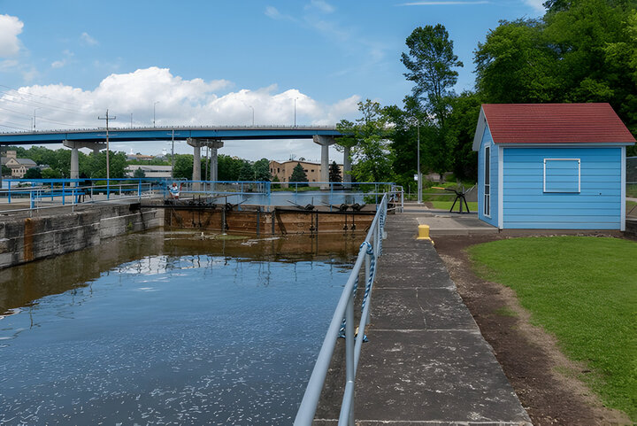 Lock number one on Fox River at Appleton, Wisconsin