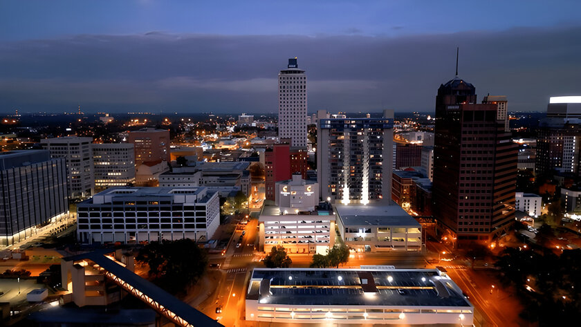 Skyline of Memphis in Tennessee at night