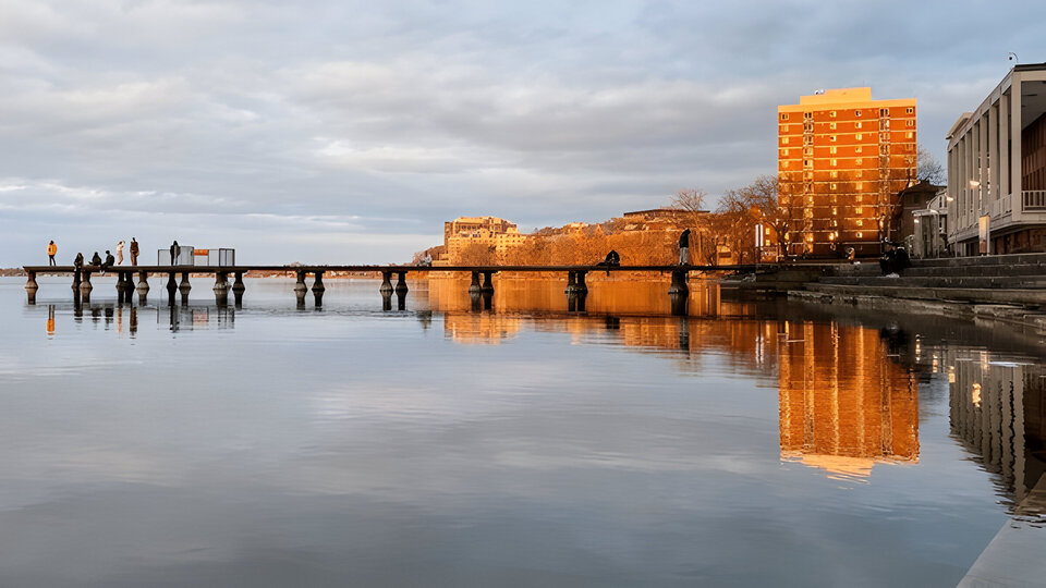 Lake Mendota Wisconsin in Spring at Sunset