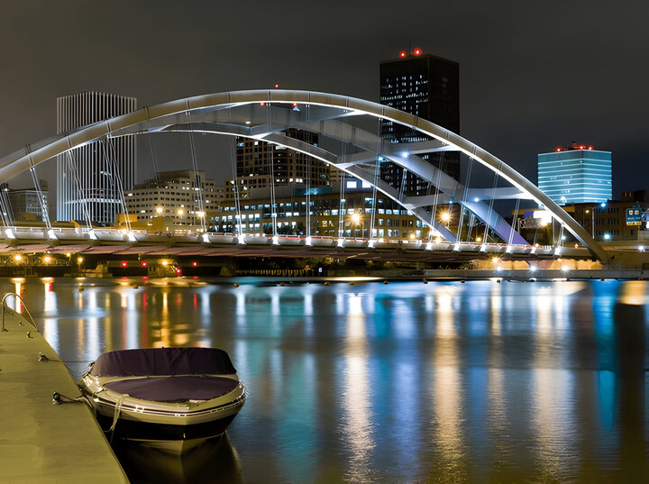 Rochester at night, New York State