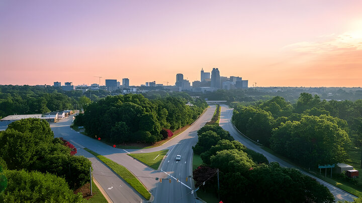 Downtown Raleigh, North Carolina at sunrise