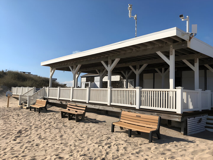 The beach hut at Cooper's Beach in Southampton, Long Island, NY.