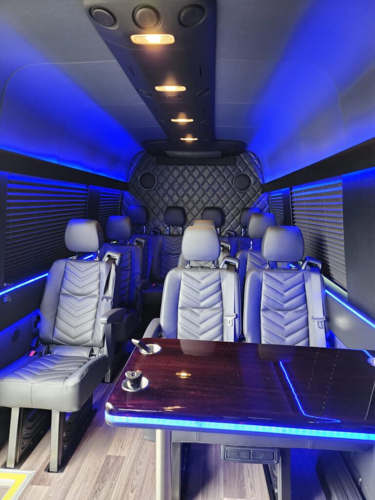 Interior of luxury sprinter van