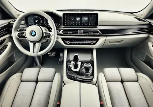 Interior and dashboard view of BMW 5Series Car