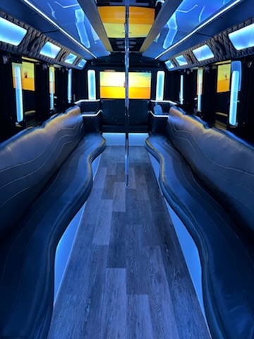 Interior of Luxury Party Bus with Dance Pool