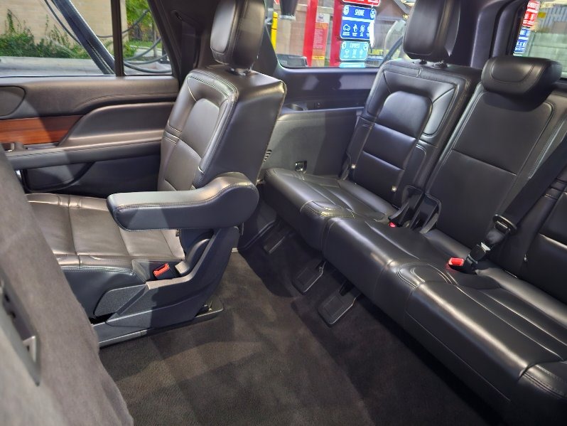 Interior of black luxury lincoln navigator.