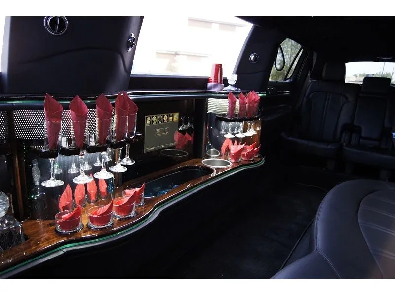 Interior of luxury limousine service