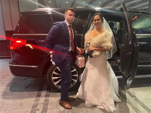 Wedding Couple with our Vehicle